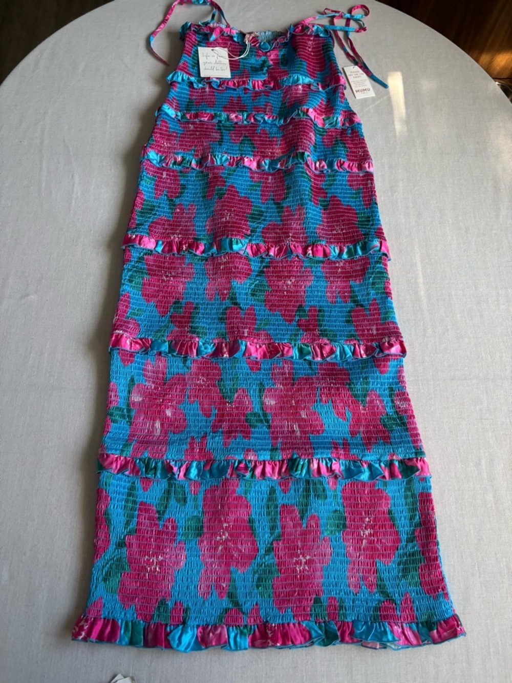 NWT Show Me Your Mumu Stella Smocked Floral Maxi Dress L - Picture 3 of 9